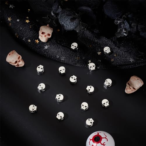 GOMAKERER 60 Pcs Alloy Skull Beads - Image 4