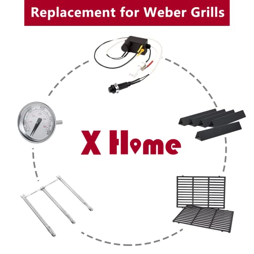 X Home 7638 Grill Grates Replacement For Weber Spirit 300 Series, E-310 E-330, Genesis Silver/Gold B & C Grill Replacement Parts, Cast Iron, 17.5 X 11.9 Inch, 2-Pack #TOP7