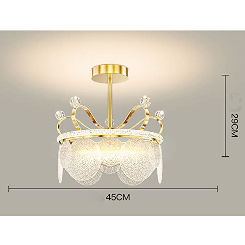 Chandelier couronne LED 45cm pour chambre de princesse