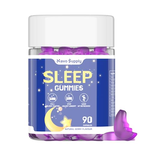 NavoSupply-Gummies for Sleep Support & Mood Enhancement Sleep Gummies | Natural Berry Flavor Sleep Aid Supplement (90 Gummy)