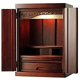 仏縁堂：5サイズ6色・LED照明付き・桜欄間・曇りガラス・ミニモダン仏壇【 新未来・桐材・軽い】 (紫檀色, 15号)シンプル・おしゃれ ・小型 ・コンパクト