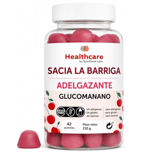 Gominolas con Glucomanano de Konjac | Sabor Frutas Rojas Natural | Para Rutinas de Control y Bienestar | Tomar Antes de las Comidas | Sin Azúcar | Sin Alérgenos | Sin Gluten ni Lactosa | 42 Gummies