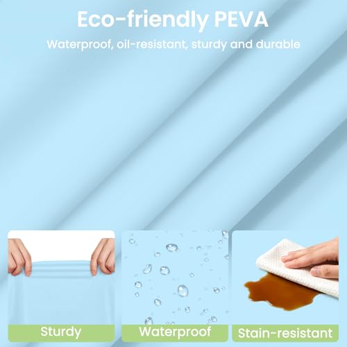 Image of LANLISA 4 Pack Light Blue Plastic Tablecloth, 54 x 108 Inch Rectangle Table Cloth Disposable, Easter Party, Decorations Tablecloths, Baby Blue Plastic Cover
