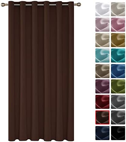 Deconovo Thermal Insulated Curtain Eyelet Blackout Curtain Lining Single Curtain for Door 52"x 54" Navy Blue 1 PANEL