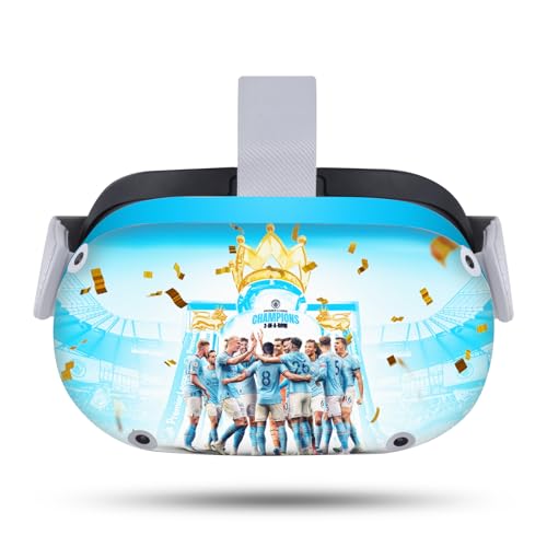 Head Case Designs Officially Licensed Manchester City Man City FC Team Poster 2023 Champions Vinyl Sticker Skin Decal Cover Compatible with Meta Quest 2