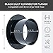 Dryer Vent Wall Plate (4 Inch, Black) Plastic Duct Connector Flange for Ventilation Straight Pipe, Cooling and Heating. Small Through The Wall Trim Collar Ducting with Mounting Plate Quick Connect