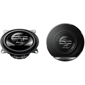 PIONEER TS-G1020F 10 cm 2-Weg-Koaxiallautsprecher Set mit 2 Lautsprechern (je 210 W max., 30 W Sinus), kraftvoller Klang, hoher Wirkungsgrad, 43 mm Einbautiefe, 106 mm Einbauausschnitt, mit Gitter