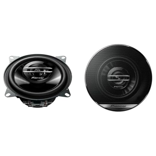 PIONEER TS-G1020F 10 cm 2-Weg-Koaxiallautsprecher Set mit 2 Lautsprechern (je 210 W max., 30 W Sinus), kraftvoller Klang, hoher Wirkungsgrad, 43 mm Einbautiefe, 106 mm Einbauausschnitt, mit Gitter