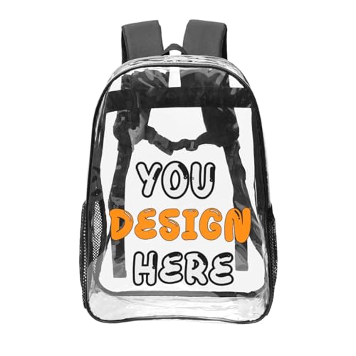 AHOBAGGA Custom Transparent Travel Backpack with Photo/Text