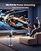 Smart Mini Projector with WiFi and Bluetooth【Compatible with Netflix/Portable/4K Supported】Dolby Audio,Auto Keystone & Electric Focus Outdoor Movie Projectors,WiMiUS Native 1080P HD Proyector