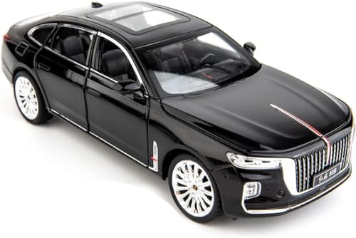 Image of HONGQI RED Flag H9 1:24 Diecast Scale Model Metal Pull Back Toy car for Kids with Openable Doors & Light, Music Toy Vehicle for Kids - Colors as Per Stock(Design-62)