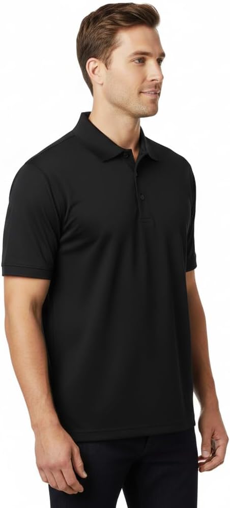 Men's High Performance Dry Fit Polo Shirt | Moisture-Wicking UV Protection | Breathable Mesh Polyester Polo - Image 3