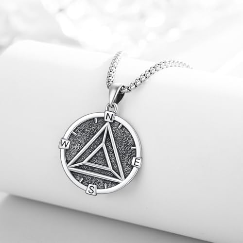 TRISHULA 925 Sterling Silver Alcoholics Anonymous Necklace Sobriety Recovery Symbol Necklace AA Narcotics Anonymous Jewelry Gift3