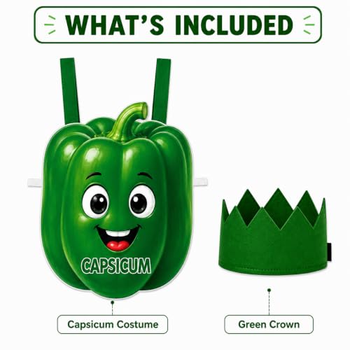 Image of Raj Costume Kids Fruit & Vegetable Fancy Dress Costume | Soft Felt Fruit and Vegetable Cutout Costume for Boys & Girls | School Annual Function