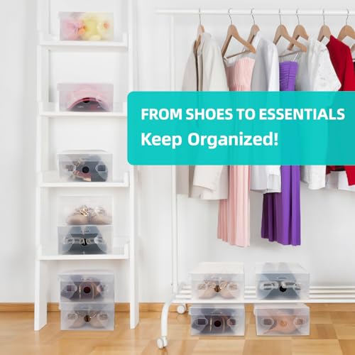 Boîtes à chaussures transparentes empilables Kilofly Set10 plastique robuste - 8