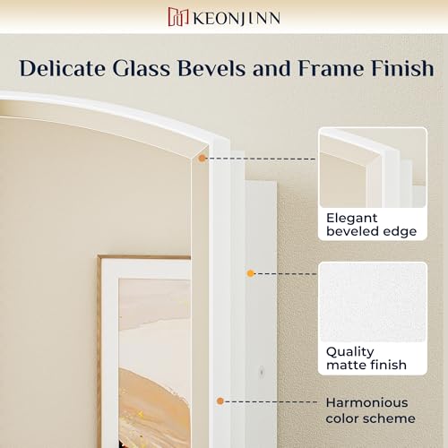 Image of Keonjinn Matte White Medicine Cabinet with Mirror 20x 30 Inch, Metal Framed
