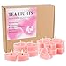 50-Pack Pink Heart Tea Wax (4-Hour Burn) - Rose-Scented Candles for Valentine's Day, Anniversaries, Weeding,Pool Parties & Romantic Decor & Special Occasions.
