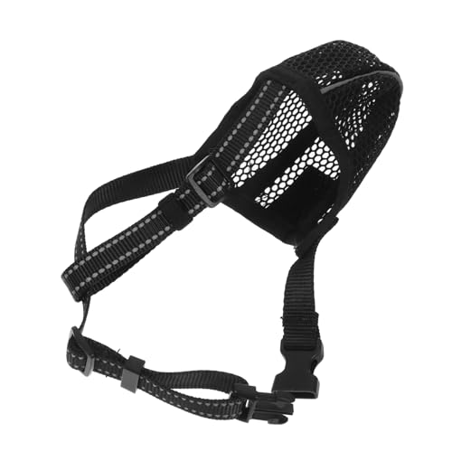 VANZACK 大型犬用ソフトメッシュ口輪 可能 ブルドッグ対応 噛み防止 通気性素材 製 メッシュカバー付き 飲食管理 掃除行動防止