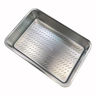 KUNWU Stainless Steel Sifting Cat Litter Box Scoop Free X-Large Litter Tray, Corrosion Resistant Easy Clean No Odor Durable Two Pan Set (X-Large)