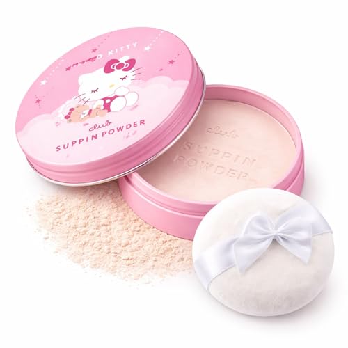 Image of Club Suppin Translucent Setting Powder Foundation, Loose Pressed Powder, Makeup Setting Powder & Finishing Powder for Face with Shea Butter, Overnight Japanese Skincare | Sanrio Hello Kitty