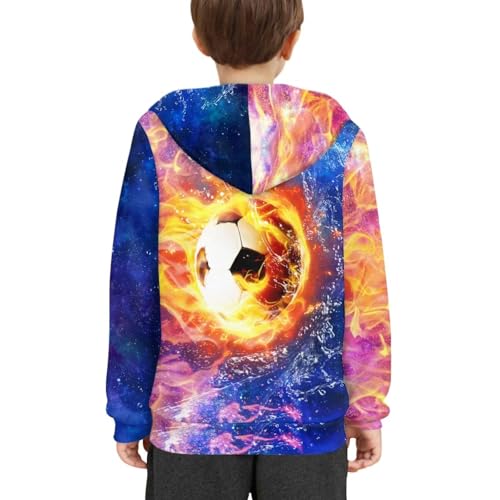 Image of WELLFLYHOM Boys Hooded Sweatshirts Hoodie Pullover Cool Graphic Crewneck Blouses Size 6-16