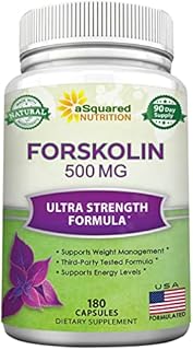 Forskolin 500mg Max Strength - 180 Capsules, Forskolin Supplement for 100% Pure Weight Loss Fuel, Coleus Forskohlii Root - Forskolin Diet Pills, Belly Buster Fat Burner 2X Slim Trim Lose