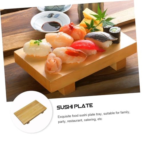 Plato para sushi y postre de bambú Caqui miniatura 7