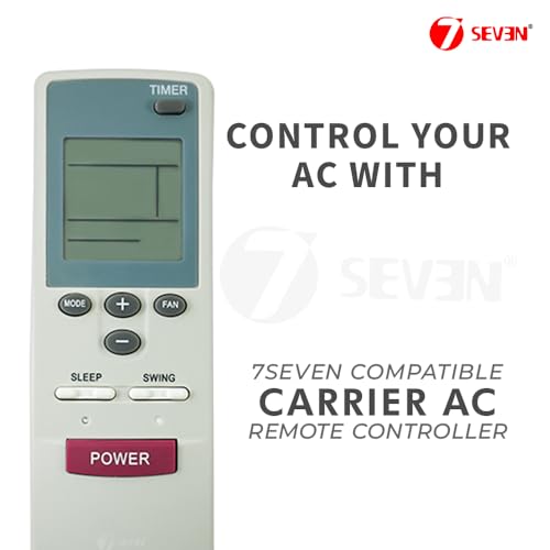 Image of 7SEVEN Compatible of Carrier Inverter Ac Remote Original Model 128 Suitable for Split Air Conditioner Ensure Each Key Function Match and Genuine Remotes Replicate Exactly for Better Performance