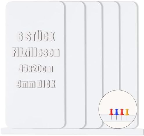 6x Filz Pinnwand 30x30cm - Selbstklebende Memoboards Für Fotos & Notizen