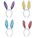 Produktbild LUOEM 4 stücke LED Leuchten Bunny Ohren Stirnband Glitter Pailletten Hasenohren Ostern Party Favors Rot Blau Gelb Lila