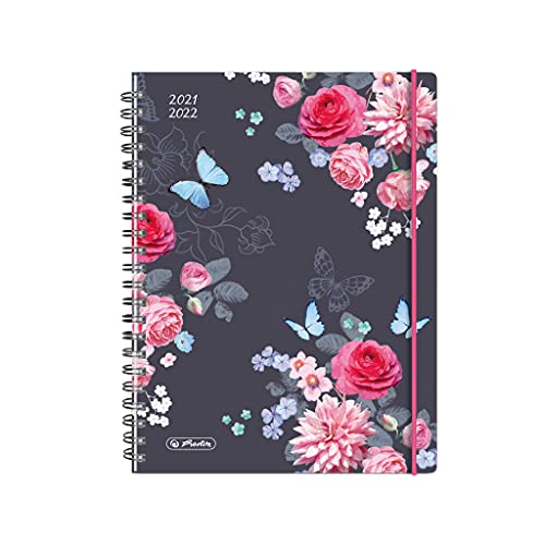 Herlitz 50034840 - Agenda scolaire incontournable 2021/2022 - Format A5 - Motif : fleuri - 1 pièce Cover