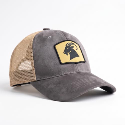 WHIM BRIM Grey Suede Adjustable Trucker Cap - Image 5