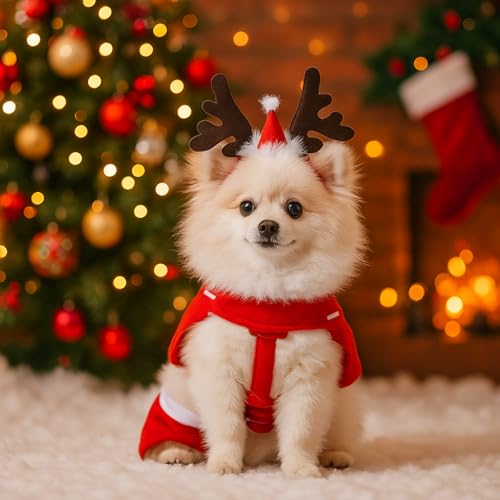 Disfraz para perro Santa Claus 2 piezas tamaño medio miniatura 6
