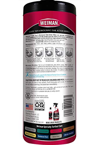 Weiman 90PK2 Glass Cooktop And Microwave Wipes - 2 Pack - Cleaner thumb #1