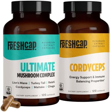 FreshCap Energy Bundle (Cordyceps Capsules and Ultimate Mushroom Complex Capsules)