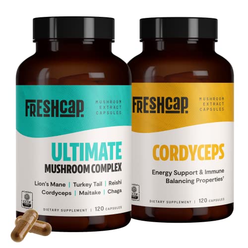 Freshcap Energy Bundle (Cordyceps Capsules And Ultimate Mushroom Complex Capsules) #TOP3