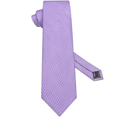 Image of Hi-Tie 70 inches Ties for Men Silk Extra Long Necktie and Pocket Square Cufflinks Set Men Big and Tall Tie Business