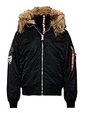 ALPHA INDUSTRIES Herren MA-1 Hooded Arctic Baby Jacke, Black, L