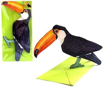 POP-UP Card"Toucan": A Folded 3-D-Card of a Colourful Rainbow Toucan - it can Easily sit on Your Table - Best for Animal Lovers
