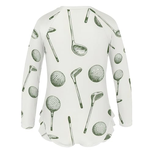 ALAZA Toddler Swimsuit Girl Bathing Suit Swimwear Rash Guard Golf Culb Long Sleeve 3T3