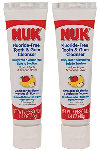 NUK Toddler Tooth & Gum Cleanser, Apple & Banana, 2 Pack