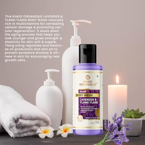 Image of Khadi Organique LAVENDER & YLANG YLANG BODY WASH -210 ML