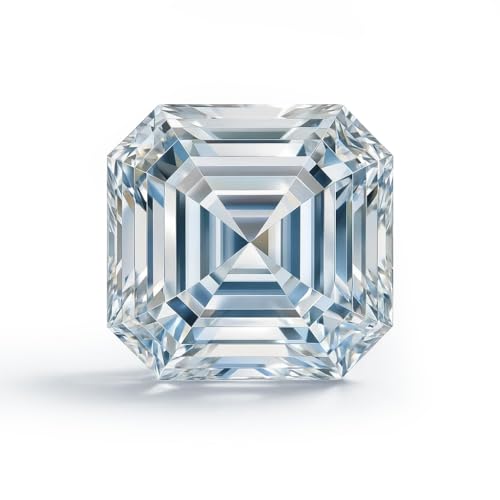 Moissanite taillée Asscher 1 carat idée cadeau bague de fiançailles gemme certifiée GRA