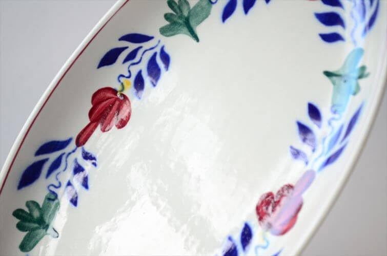 196070年代頃 ベルギー製 BOCH ボッホ BOERENBONT ラヴィエ皿 長皿 オーバルプレート お皿 陶器 アンティーク