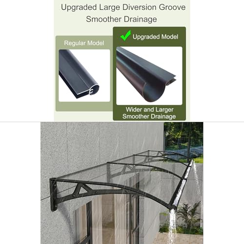 Cubierta de policarbonato para exteriores con soportes de diseño lineal moderno 5