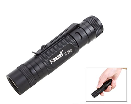 Welltop AA Battery Powered Mini Torch Pocket Flashlights CREE XRE-R3 Portable LED Clip Flashlight 250 Lumens Handled Flashlight 3 Modes Penlight with Clip