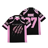 Kpop Baseball Trikot Deadline 2025 World Tour Tshirt Jisoo Lisa Rose Jennie Shirt KPop Vintage Kurzarm Shirts Streetwear Mädchen T-Shirt for Fan
