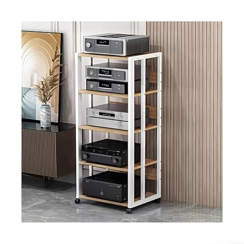 Genérico Estantería Moderna para Audio y Video, Soporte para Equipos audiovisuales, estantería estéreo con estantes Abiertos, gabinete para componentes para el hogar, Sala de grabación, Oficina y CIN