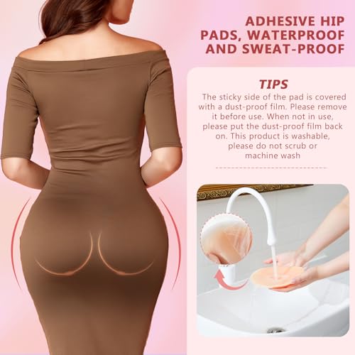 4 Pcs Silicone Butt Pads for Women Hip Pads Adhesive Reusable Butt Padded Underwear Hip Enhancer Shapewear Sticky Buttocks Enhancer Beige4