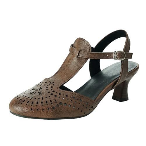 Chaussures daily bout rond Bviennic en grande taille avec talon de chaton stable